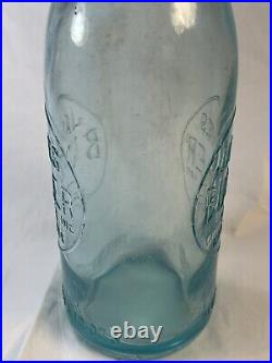 Rare James Butler 28 Oz Aqua Blue Bottle w Stopper c1882 New York Irish Merchant