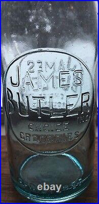 Rare James Butler 28 Oz Blue Tinged Bottle C. 1882 New York Irish Merchant