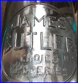 Rare James Butler 28 Oz Blue Tinged Bottle C. 1882 New York Irish Merchant