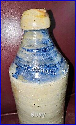 Rare L. W. McCoy Rockville, Ny Stoneware Beer Bottle