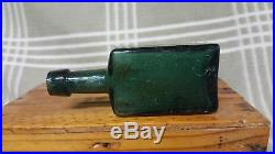 Rare Lockport Green 1800s G. W. Merchant Blown Bottle. Lockport N. Y. Pontil