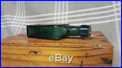 Rare Lockport Green 1800s G. W. Merchant Blown Bottle. Lockport N. Y. Pontil