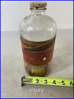 Rare Monogram Motor Oil SAE No. 2OW Vintage Bottle Pennsylvania New York 14C26