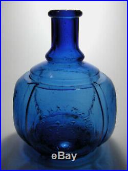 Rare OLD Blown COBALT Glass Bottle HAYWARD'S Hand Fire GRENADE Extinguisher NY