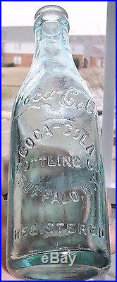 Rare Old Blue Straight Side Coca Cola Bottle Buffalo, New York Nice