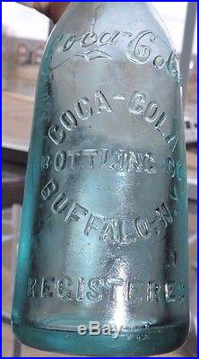 Rare Old Blue Straight Side Coca Cola Bottle Buffalo, New York Nice