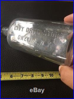 Rare Oneida NY Antique City Drug Store Medicine Bottle Apothecary