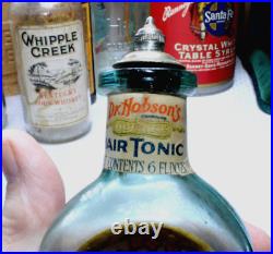 Rare Original Blue Dr. Hobson's Hair Tonic 6 Oz Bottle New York, St Louis