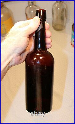 Rare Original Cherry Tonic Amber Wine Paper Label Bottle Bath N. Y. Nice