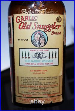 Rare Original Garlic Old Snuggler Whiskey Paper Label Bottle New York