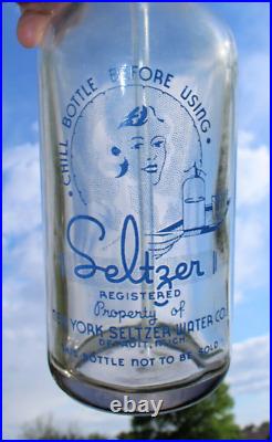 Rare Original New York Seltzer Water Bottle Detroit, Mich. Nice