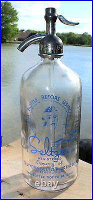 Rare Original New York Seltzer Water Bottle Detroit, Mich. Nice