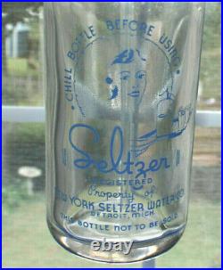 Rare Original New York Seltzer Water Bottle Detroit, Mich. Nice