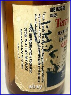 Rare Pfizer Laboratories Antique Amber Glass Bottle Paper Label NY Chas. Pfizer