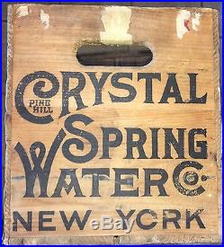 Rare Pine Hill Crystal Springs Water BOTTLE CRATE Box Catskills New York NY