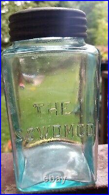 Rare SQUARE The S. S. W. D. M. CO Fruit Jar Insert E. C. Rich Gibson's New York