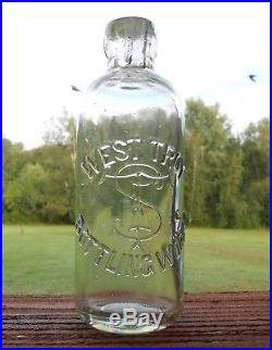 Rare STE West Troy Bottling Works C. G. W. Hutchinson Blob Soda Bottle Antique NY