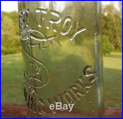 Rare STE West Troy Bottling Works C. G. W. Hutchinson Blob Soda Bottle Antique NY