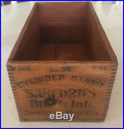 Rare Sanfords Inks Chicago New York Advertising Bottle Wood Crate Free Shipping