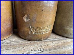 Rare Set Of 3 Sparkling Cider Stoneware Salt Glazed I S Ketchum Jericho LI NY