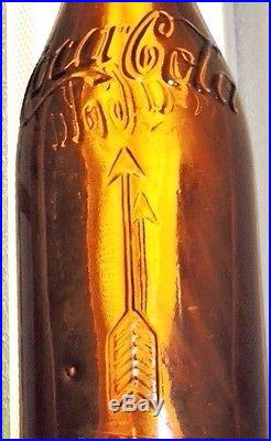 Rare Straight Side Amber Coca Cola Bottle W /arrows Buffalo, N. Y. Nice