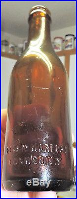 Rare Straight Side Coca Cola Amber Bottle Goshen, New York Nice