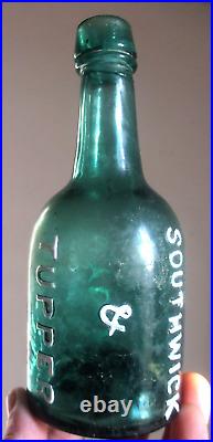 Rare Teal Colored Iron Pontil Soda Southwick & Tupper New York 1850's Era L@@k