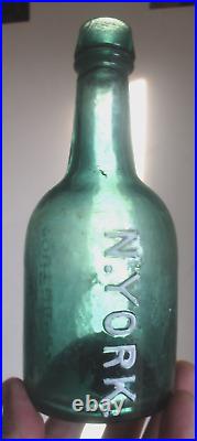 Rare Teal Colored Iron Pontil Soda Southwick & Tupper New York 1850's Era L@@k