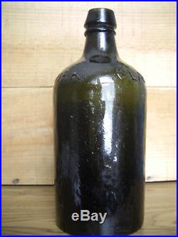 Rare Top Shelf Clarke & Co New York Spring Mineral Water Bottle Iron Pontil Ny