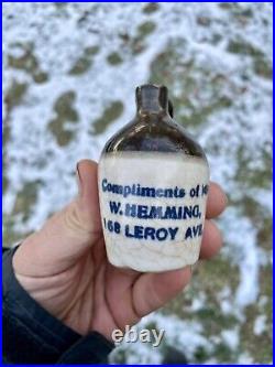 Rare Unlisted Miniature Liquor Jug, Walter Hemming, 168 Leroy Ave, Buffalo NY