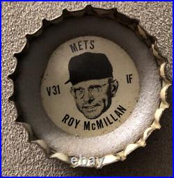 Rare Vintage 1967 Roy McMillan New York Mets Baseball Coke Soda Bottle Cap V31