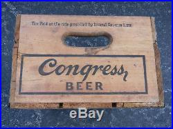 Rare Vintage Congress Haberle Beer Bottle Wood Box Crate Syracuse New York