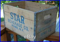 Rare Vintage Star Beverage Co. Rome N. Y. Wood Advertising Soda Bottle Crate Box