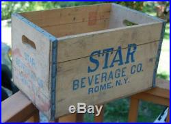 Rare Vintage Star Beverage Co. Rome N. Y. Wood Advertising Soda Bottle Crate Box