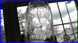 Rare Wayside Dairy Guernsey Products Milk Bottle, Greenwich, Ny 1 Qt Rd Bb