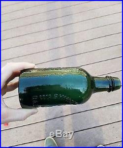 Rare deep Emerald green Washington Spring Ballston Spa NY mineral water bottle