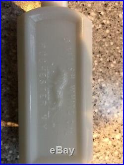 Rare milkglass Rochester Ny Medicine With Embossed Lion