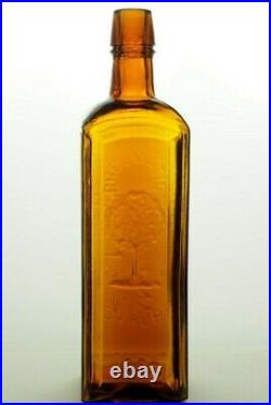 Rheumatic syrup 1882, Rochester N. Y. Bottle with embossed tree, full front label