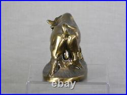 Rubal Co, New York- Bronze Gold Gilded Bull Bottle Opener-Paperweight