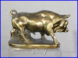 Rubal Co, New York- Bronze Gold Gilded Bull Bottle Opener-Paperweight