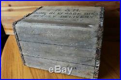 S&H Home Beverage Seltzer Bottle Crate wooden Storage box shipping Vintage NY