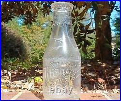 SCARCE Vtg MOHAWK FARMS-STATEN ISLAND New York-NY DAIRY MILK BOTTLE Indian Chief