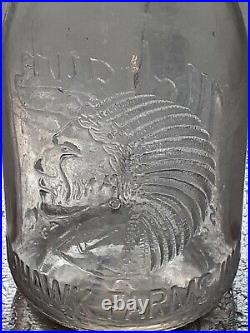 SCARCE Vtg MOHAWK FARMS-STATEN ISLAND New York-NY DAIRY MILK BOTTLE Indian Chief