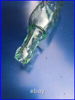 SPARKLING 1880s W. J. Young Glen Cove, NY? Old AQUA Blob Top New York Beer Bottle