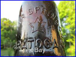 STAR SPRING 5 Pt STAR SARATOGA NY 1870s Mineral Water Bottle CRUDE GEM