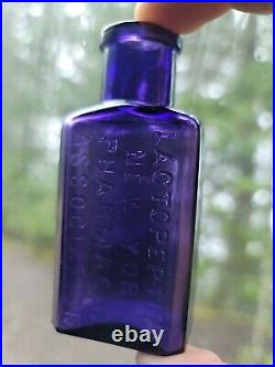 STELLAR Dark Amethyst New York Pharmacist Bottle! Old Deep Purple Medicine Bottle