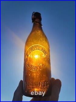 STellar Yellowish Amber W. E Drislane Co. New York Beer? Albany Liquor Bottle