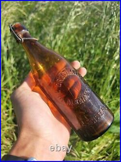 STellar Yellowish Amber W. E Drislane Co. New York Beer? Albany Liquor Bottle