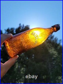 STellar Yellowish Amber W. E Drislane Co. New York Beer? Albany Liquor Bottle