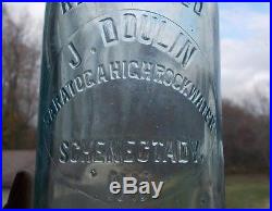 Saratoga High Rock Water Schenectady, Ny J. Doulin Blob Top Aqua Rare Quart